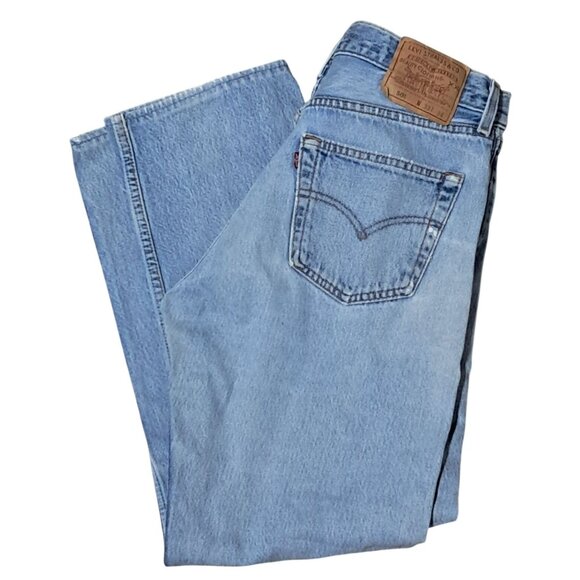 VIntage Levis 501 Jeans 90s Mens Actual 31 Tagged 33 Button Fly Distressed Fraye - Picture 1 of 15